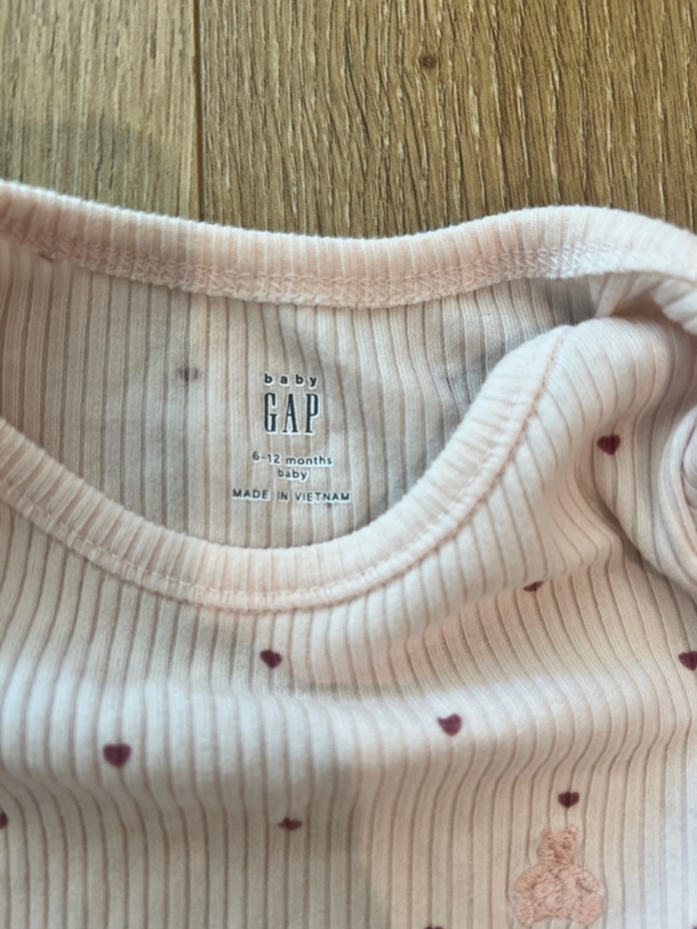 GAP Baby Ribbed Long-Sleeve One-Pieces and Pants Set in Pink and Cream - Picture 9 of 9